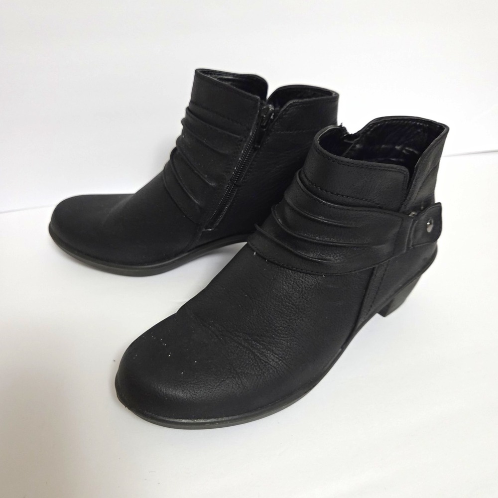 Easy Street Booties Womens Size 7.5 M Damita Block Heel Shoes Ankle Boot Black